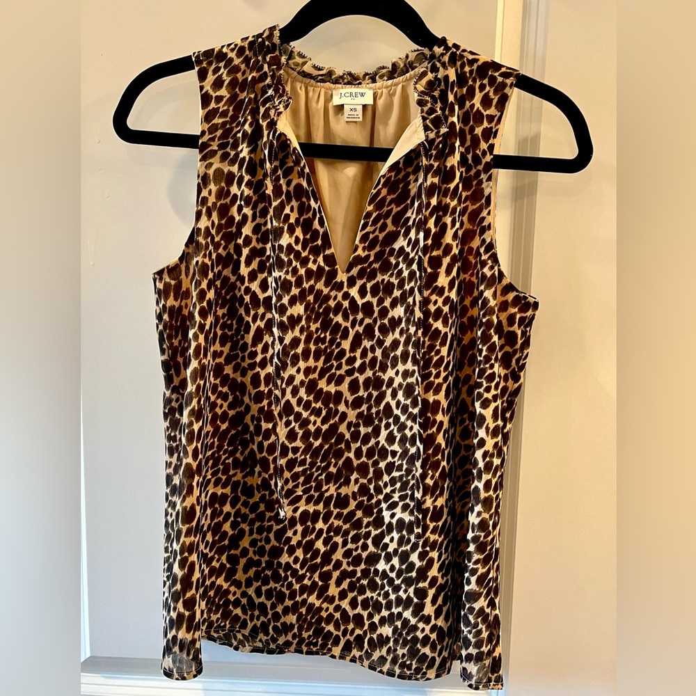 J. CREW Women's Leopard Print Blouse